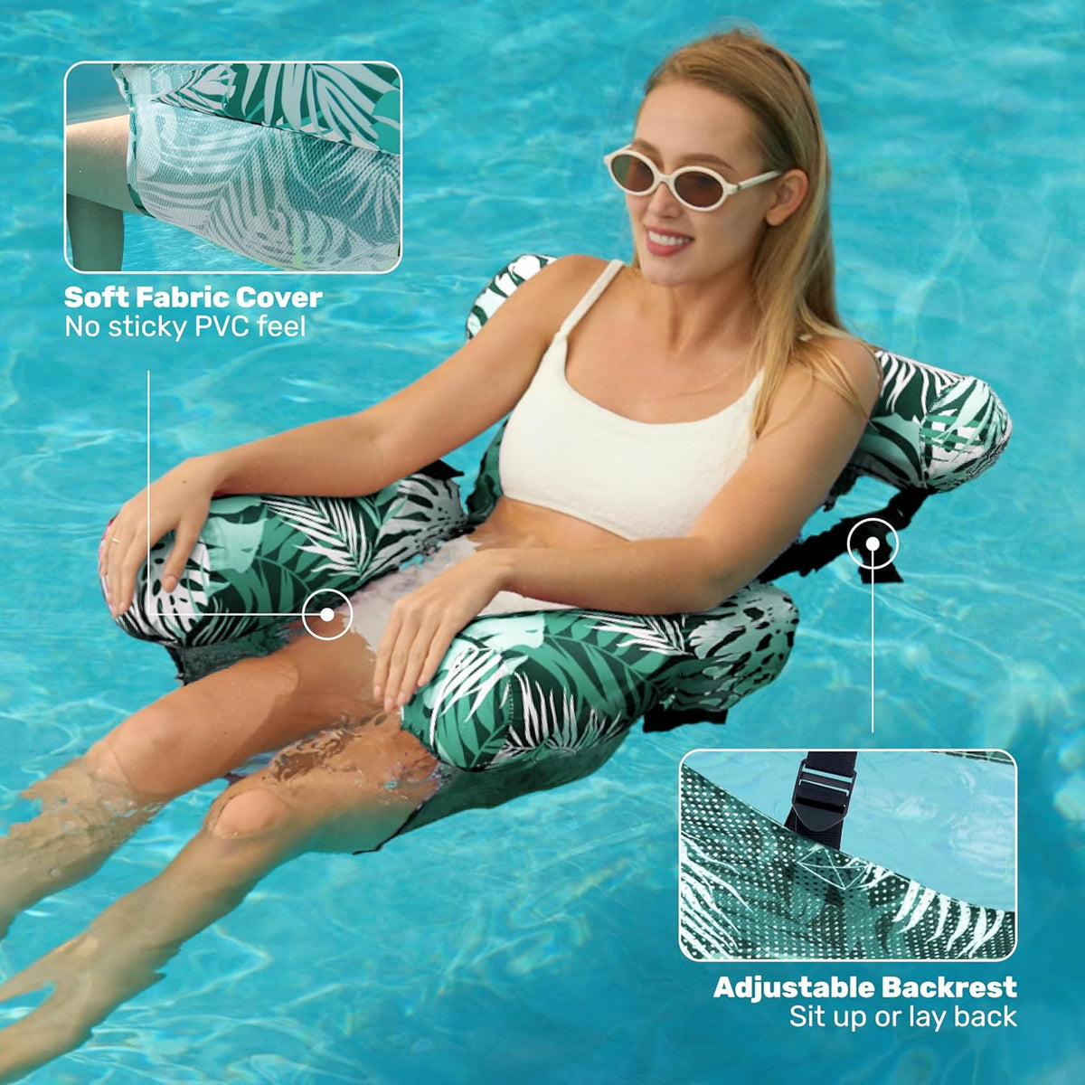 Inflatable Pool Floats Adult,2 Packs Floating Lounge Chairs,Blow up Pool Noodles for Adult Heavy Duty,Floating Chair for Party Summer Water Beach Lake Fun