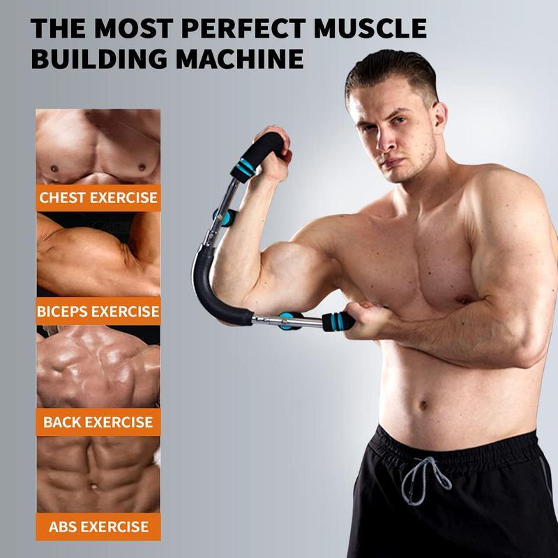 Arm Chest Trainer, 60-110lbs Portable Adjustable ResistanceBar for Triceps, Biceps, Forearms & Home Workout