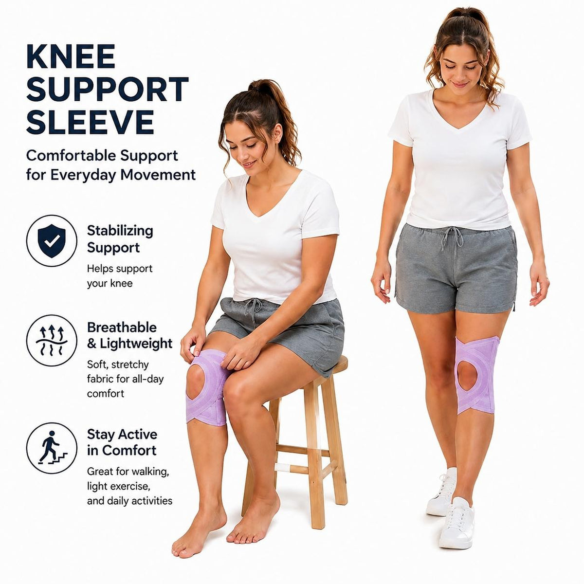 TYGLOBAL Premium Knee Support Brace for Knee Stability, Pain Relief & Daily Comfort, Adjustable Knee Recovery Brace for Walking, Running, Fitness & Everyday Activities
